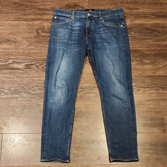 ❤️ NWOT!  7 FOR ALL MANKIND ADRIEN SLIM TAPER JEANS, 36 - Picture 5 of 14